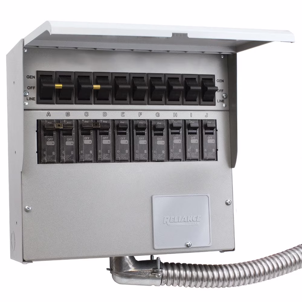 Reliance 310D, 30-Amp, 120/240-Volt, Gray, Indoor Transfer Electrical Switch