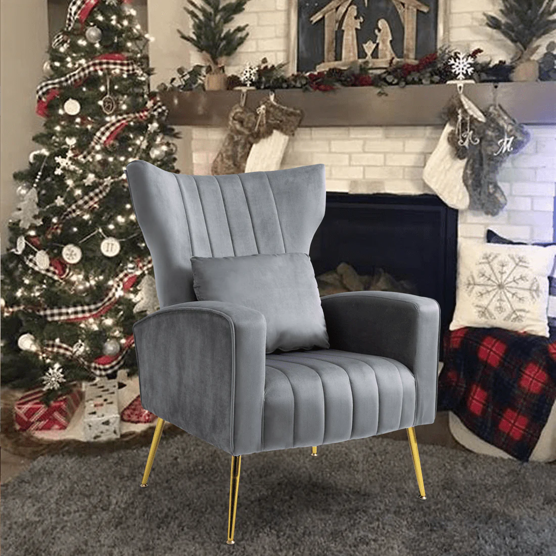 Accent Chair,Velvet Chair Room Chair Furniture for Living Room Comfy Chair for Bedroom Reading Chair Sofa Set Armchair