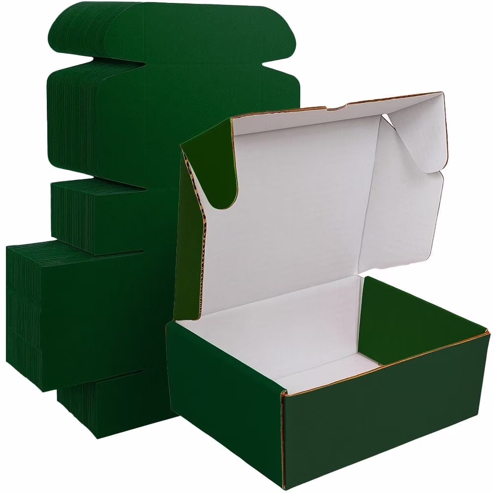 Ucanpack Green (White Inside) Mailer Box 25 Pcs, Made In USA- 3mm Boxes For Small Business, 14x10x6" Storage Case, Mailing Carton For Shipping, Literature Mailer
