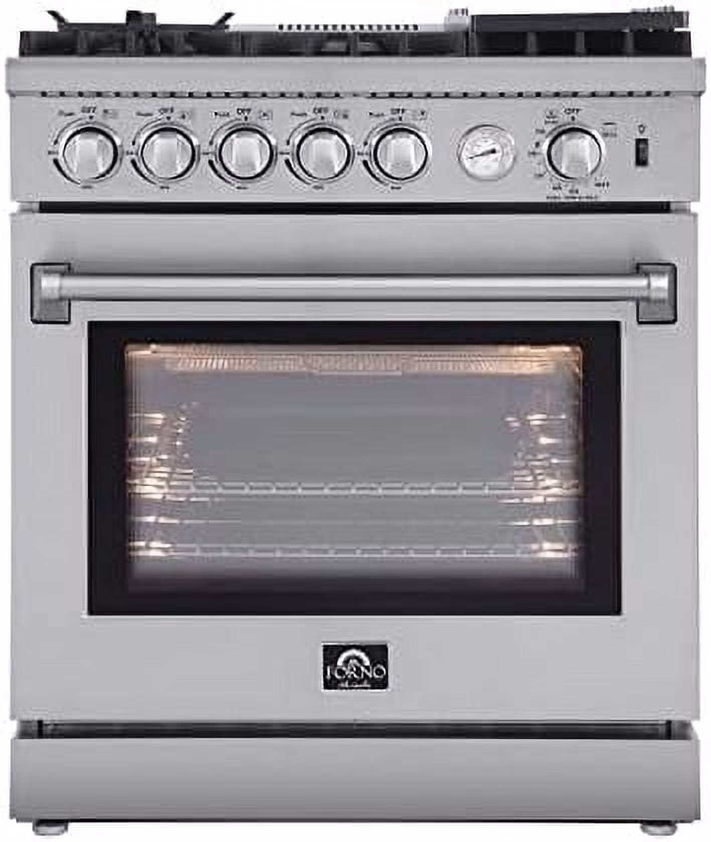 Forno Lazio 30-Inch Freestanding Gas Range, 4 Burners, Convection Oven, Energy Efficient