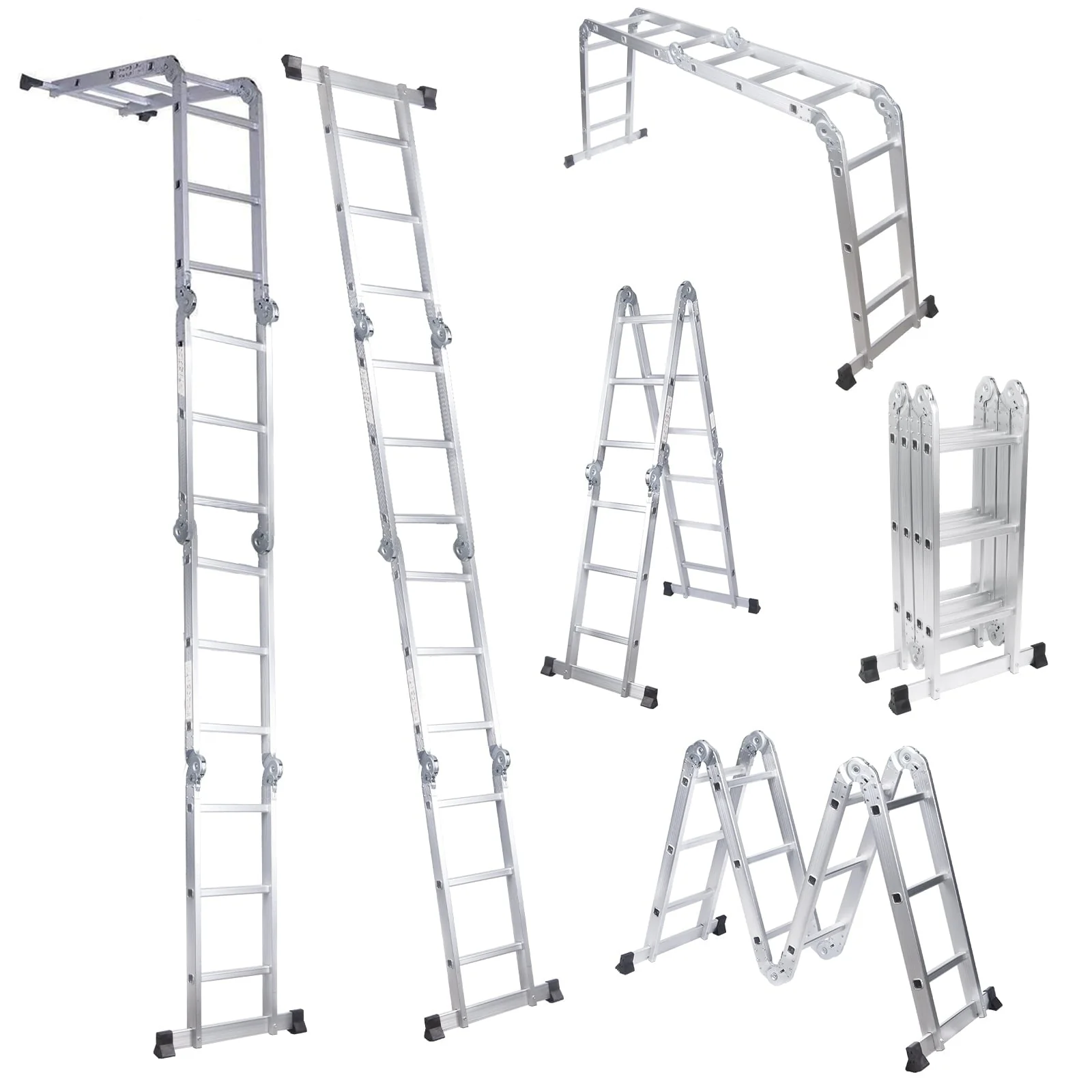 Comie 330lb 12.5ft Multi Purpose Aluminum Folding Step Ladder