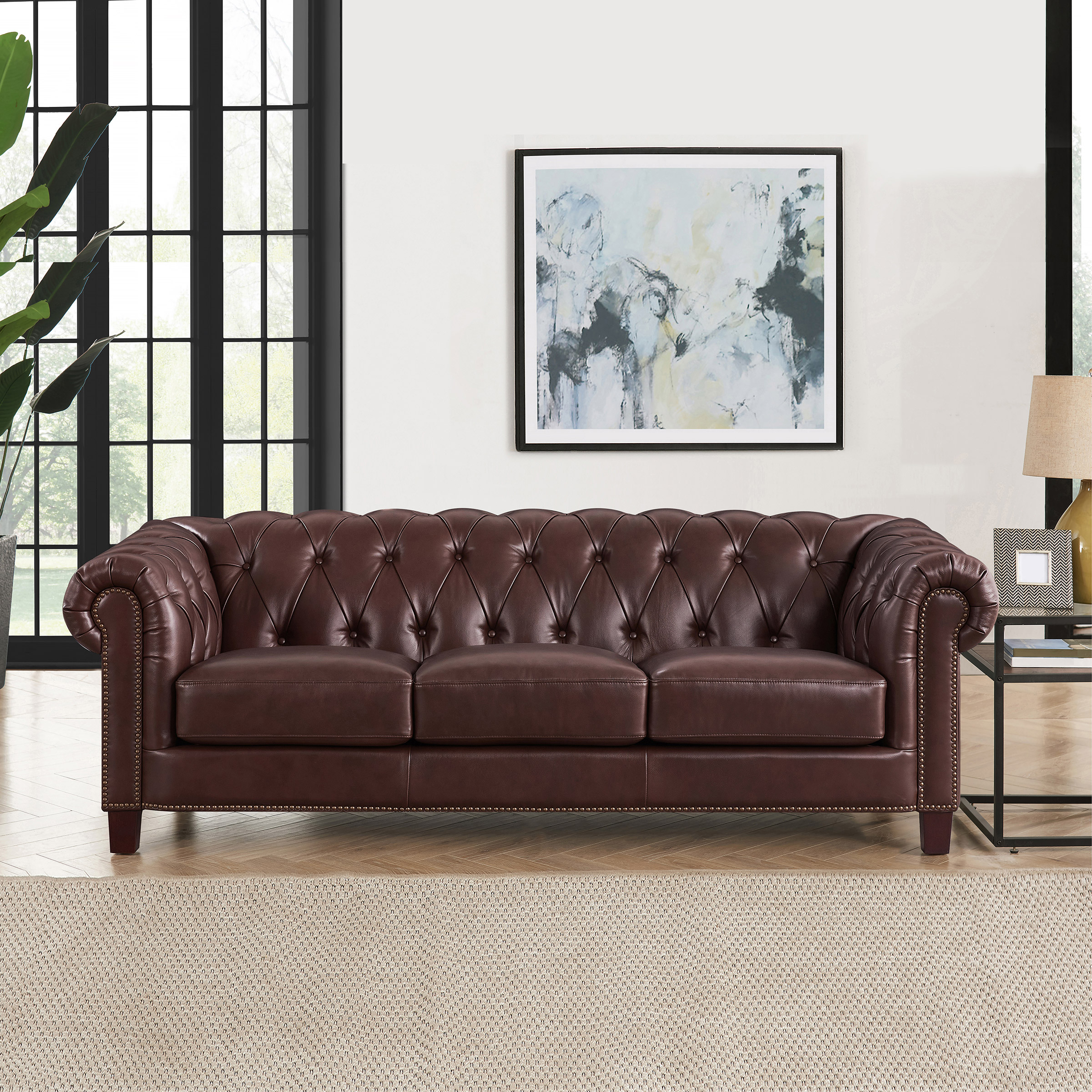 Baldwin Top Grain Leather Sofa Collection, Brown
